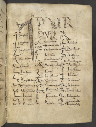 Tironian Manuscript, MS 37518 f.27r, Paris, Saint-Germain-des-Prés af French School