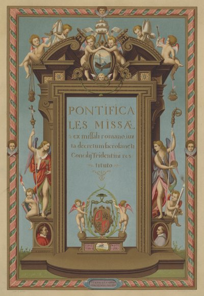 Titelblad af Missale Pontifical (chromolitho) af French School