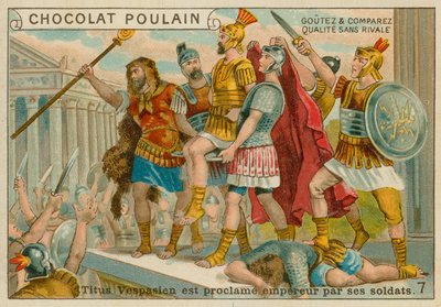 Titus bliver udråbt til kejser, Chocolat Poulain handelskort af French School