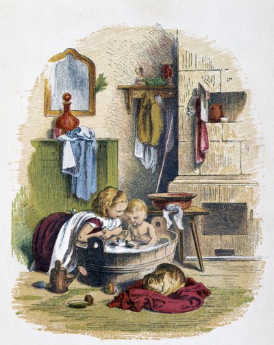 Toilet i “” Schnik, schnak, småting til de mindste””, børnespil. udg. London - Georges Ronthedge og sønner. New York, Den brede vej Ludgate n.d. c. 1890. af French School