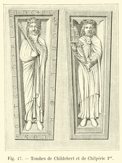 Grave af Childebert og Chilperic I af French School
