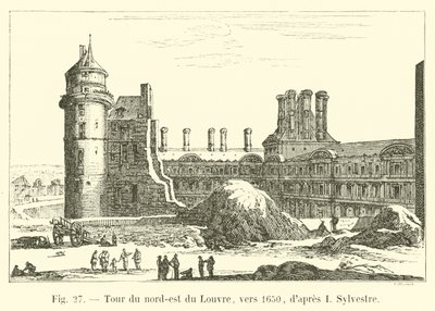 Louvres nordøstlige tårn, omkring 1650, efter I Sylvestre af French School