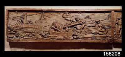 Handel med træ fra Brasilien, ca. 1550 (træ) af French School