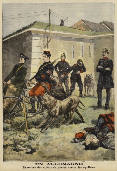 Træning af hærhunde til at angribe cyklister, Tyskland af French School