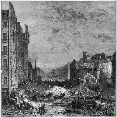 Transformation af Paris under det andet imperium: værker af Haussmann-boulevarderne. Åbning af den nye sektion mellem rue Hautefeuille og rue de l