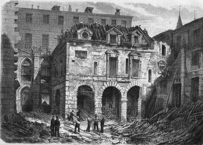 Transformationer af Paris under det andet imperium, Haussmannske Paris: nedrivning af Cour Saint Martin i Palais de Justice (Conciergerie) på Ile de la Cite af French School