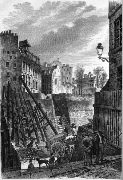 Transformationer af Paris under det andet imperium, Haussmannske Paris: udsigt over rue Rollin ved mødet med rue Monge af French School