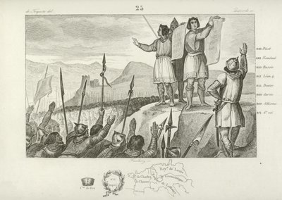 Treaty between Charles the Bald and his brother Louis the German, Strasbourg, 842  af French School