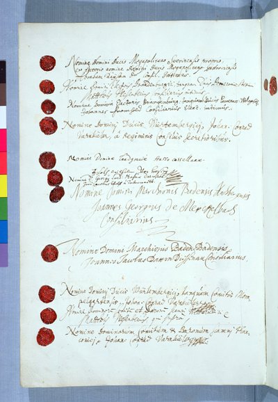 Traktaten om Westfalen, underskrevet i Munster den 24. oktober 1648 (se 212750) af French School