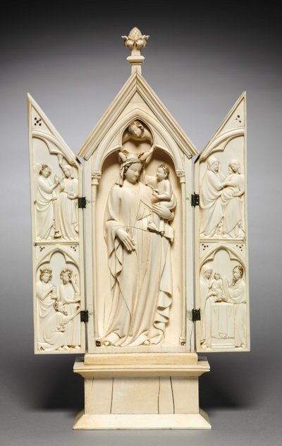 Triptykon: Jomfruens liv, ca. 1325-1350 af French School