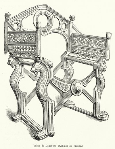 Dagoberts trone (gravering) af French School