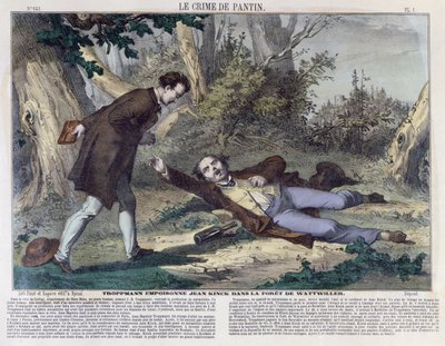 Troppmann forgifter Jean Kinck i skoven ved Wattwiller, 1869 af French School
