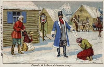 Zar Alexander II af Rusland afskaffer livegenskab af French School