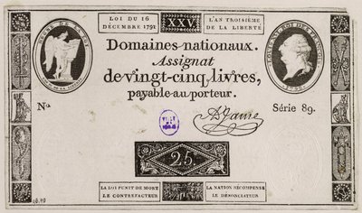 Femogtyve livres seddel, serie 89 af French School