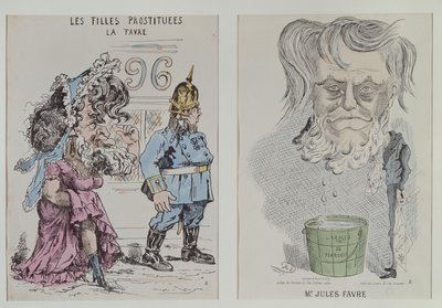 To karikaturer af Jules Favre (1809-80) 1870-71 af French School