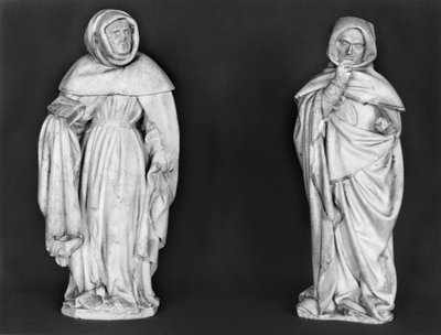 To sørgende, fra hertug Jean de Berrys grav (1340-1416) ca. 1450-53 (alabaster) af French School