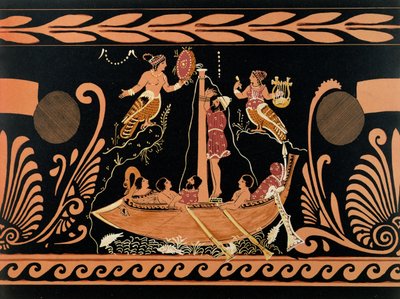Ulysses og sirenerne, illustration fra en antik græsk vase af French School