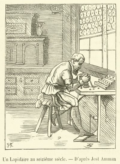 En Lapidary i det sekstende århundrede (gravering) af French School