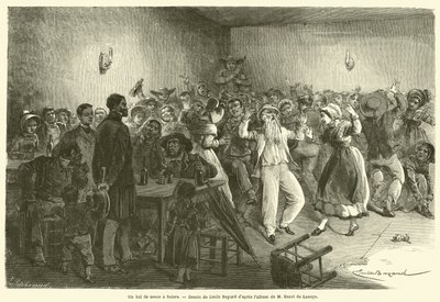 A bal de noces a Salers (gravering) af French School
