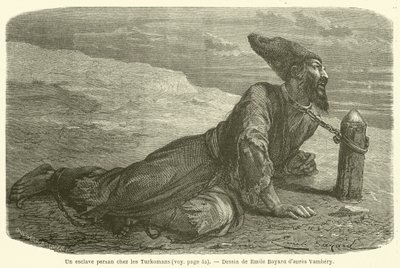 En persisk slave blandt turkomanerne (gravering) af French School