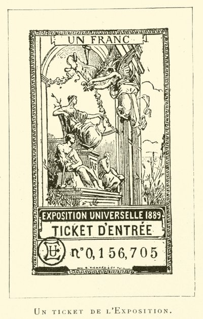 En billet fra udstillingen (gravering) af French School