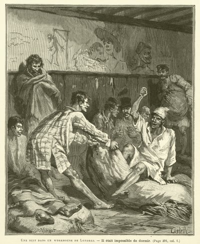 A Night in a London Workhouse (gravering) af French School