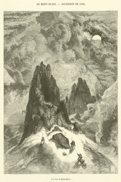 Udsigt over Mont-Blanc (gravering) af French School