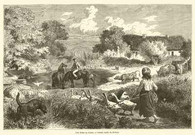 En gård på Fyn (stik) af French School