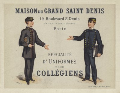 Uniformen für französische Collegiens, Werbung für Maison du Grand Saint Dennis von French School
