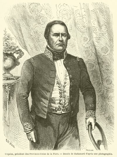 Urquiza, præsident for Provinces-Unies de la Plata (gravering) af French School