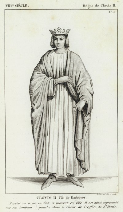 VII århundrede, regeringstid af Clovis II, Clovis II, søn af Dagobert (gravering) af French School