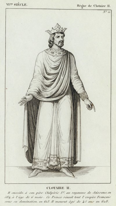 VI Century, Reign of Clotaire II, Clotaire II (gravering) af French School