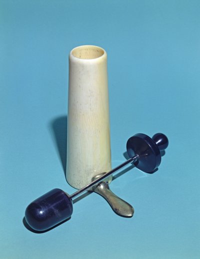 Vaginalt spekulum brugt af Antoine Jobert de Lamballe (1799-1867) (metal og elfenben) af French School