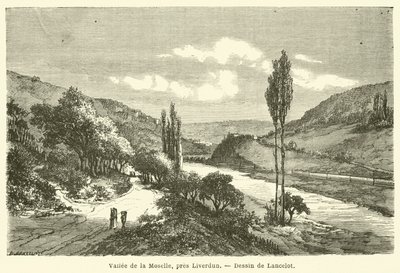 Moseldalen, nær Liverdun (gravering) af French School