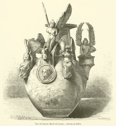 Vase af Canosa, Louvre Museum (gravering) af French School