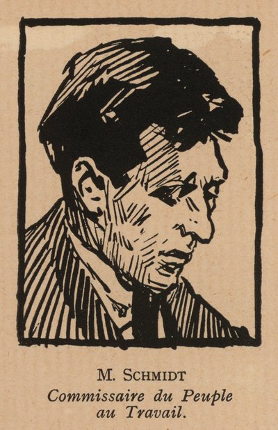 Vasily Schmidt, russisk bolsjevikisk revolutionær politiker og folkekommissær for arbejde (litografi) af French School