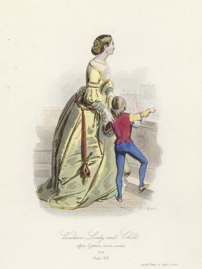 Venezianische Dame und Kind von French School