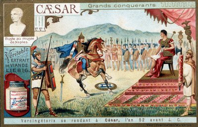 Vercingétorix går til César, i år 52 f.Kr. - Liébig reklamevignet af French School