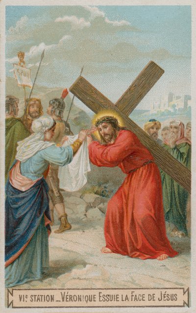Veronica tørrer Jesu ansigt. Den sjette korsstation af French School