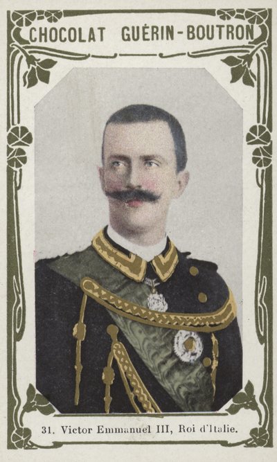 Victor Emmanuel III, Roi dItalie (farvet foto) af French School