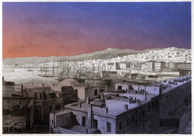 Udsigt over Algier. (gravering, ca. 1850) af French School