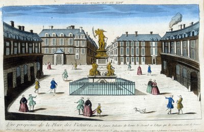 Udsigt over Place des Victoires i Paris - Optisk udsigt af French School