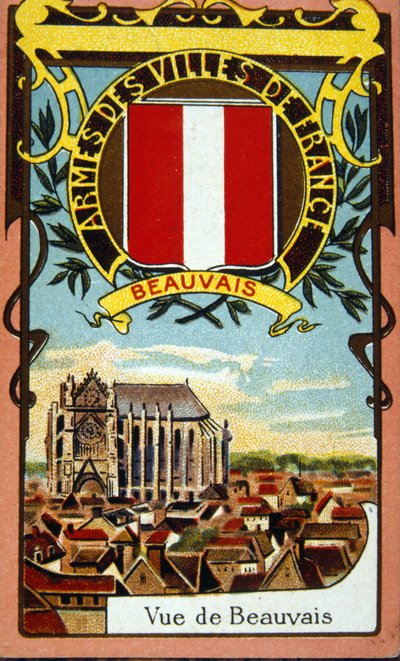 Udsigt over den franske by Beauvais, omkring 1900 (kromolitografi) af French School