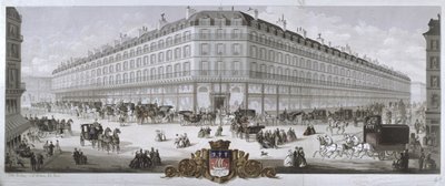 Udsigt over stormagasinet Magasins du Louvre, Paris, 1866 af French School
