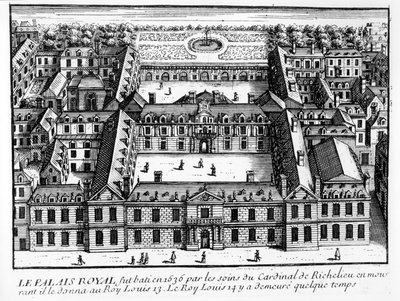 Udsigt over Palais-Cardinal (fremtidige Palais-Royal), ca. 1641 af French School