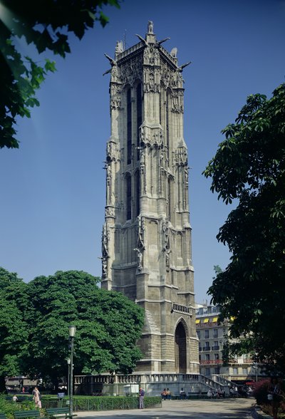 Udsigt over Tour Saint-Jacques, 1508-22 af French School