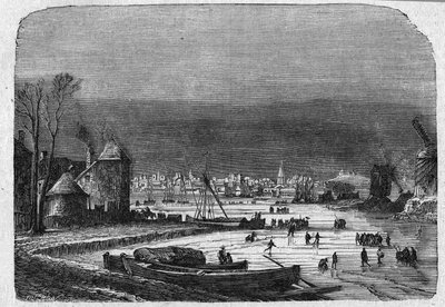Udsigt over byen Haag i Holland, slutningen af det 19. århundrede. Indgravering i "La gazette du dimanche"" af 5. december 1895. af French School