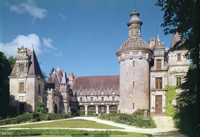Udsigt over gården og tårnet, 1536-48 af French School