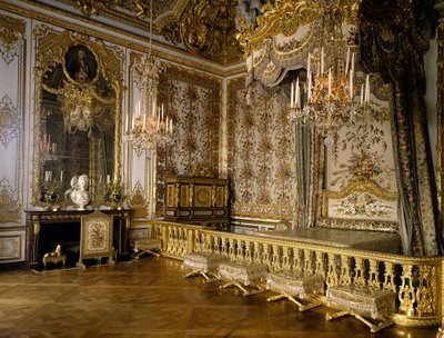 Udsigt over værelset til Dronningen af Frankrig Marie Antoinette af Habsburg Lorraine (1755-1793). Versailles, slotsmuseum af French School