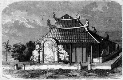 Udsigt over graven til Georges Pierre Pigneau de Behaine (1741-1799), biskop af Adran. Saigon, Cochin Kina af French School